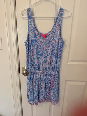 Lilly Pulitzer Blue & Pink Paisley Print Romper